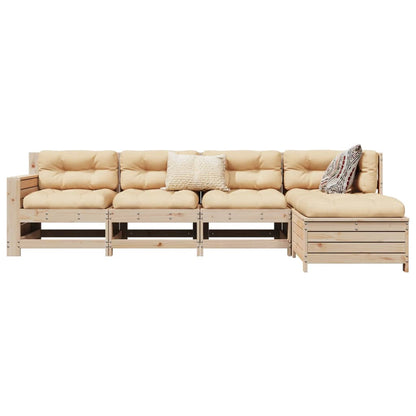 Set Divani da Giardino 5 pz in Legno Massello di Pino