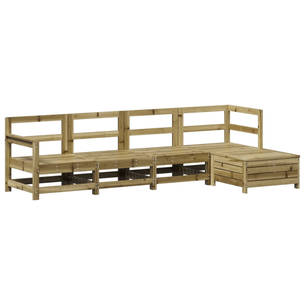 Set Divani da Giardino 5 pz in Legno Impregnato di Pino