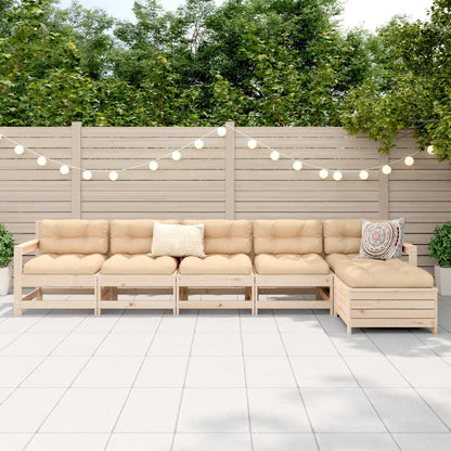 Set Divani da Giardino 6 pz in Legno Massello di Pino