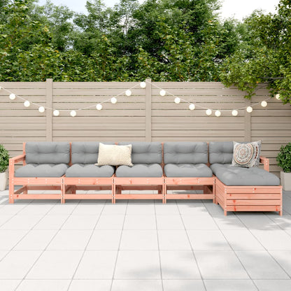 Set Divani da Giardino 6 pz in Legno Massello Abete Douglas