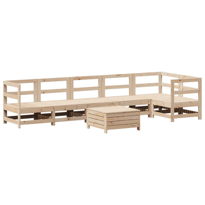 Set Divani da Giardino 7 pz in Legno Massello di Pino