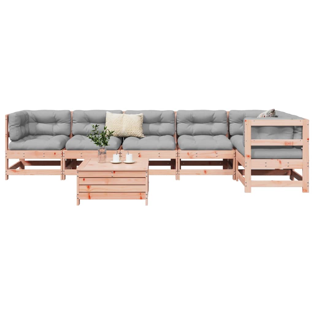 Set Divani da Giardino 7 pz in Legno Massello Abete Douglas