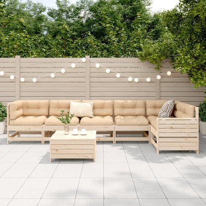 Set Divani da Giardino 7 pz in Legno Massello di Pino