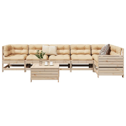 Set Divani da Giardino 7 pz in Legno Massello di Pino