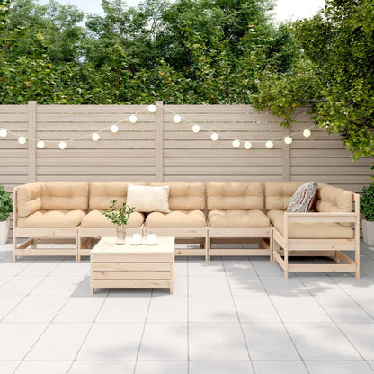 Set Divani da Giardino 7 pz in Legno Massello di Pino
