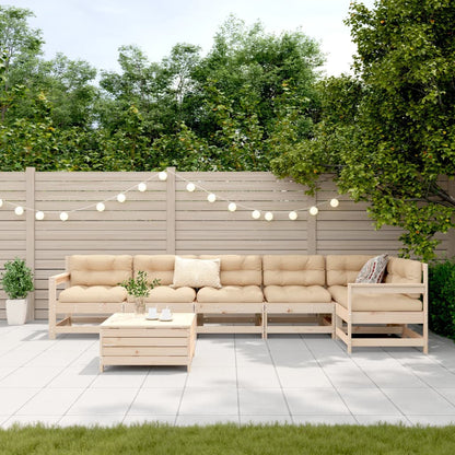 Set Divani da Giardino 7 pz in Legno Massello di Pino