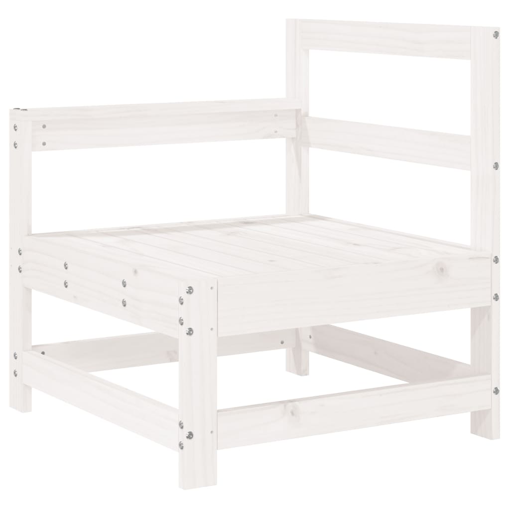 Set Divani da Giardino 7 pz Bianco in Legno Massello di Pino