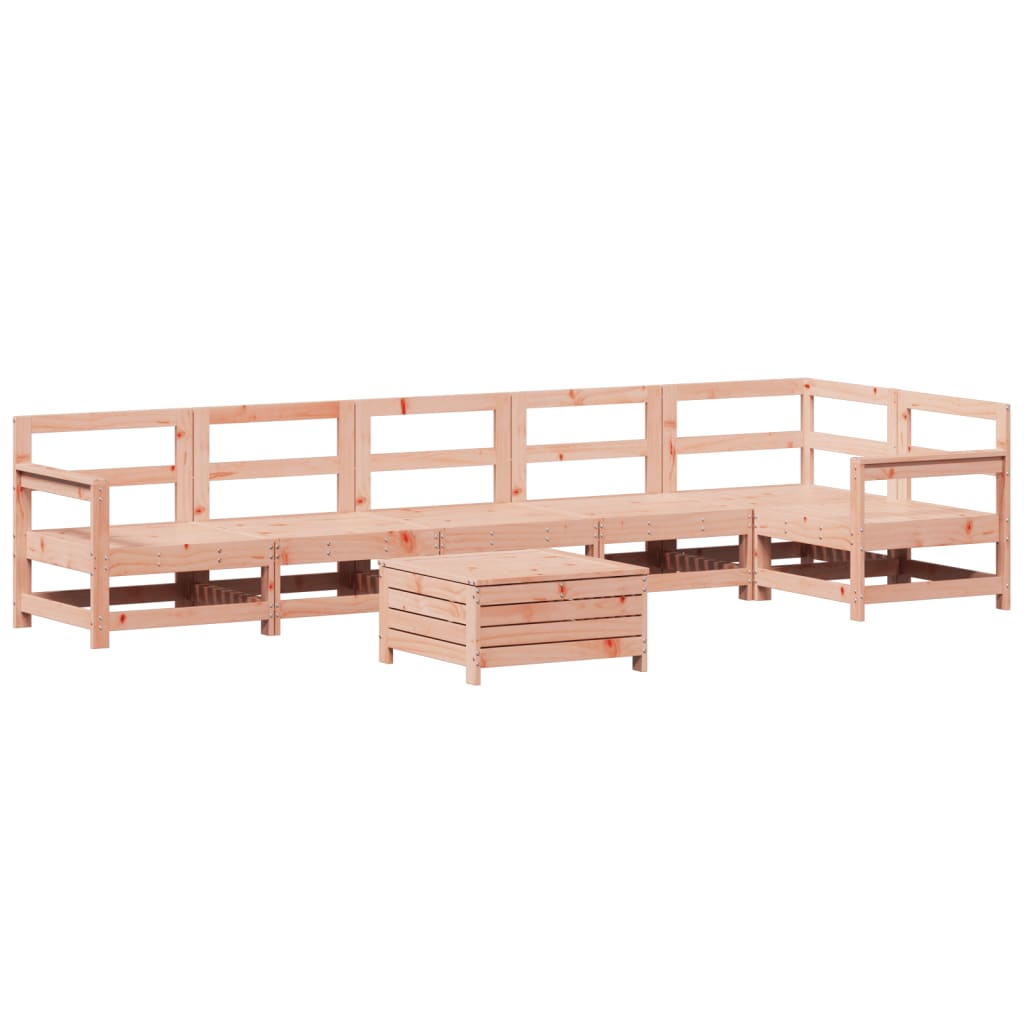 Set Divani da Giardino 7 pz in Legno Massello Abete Douglas