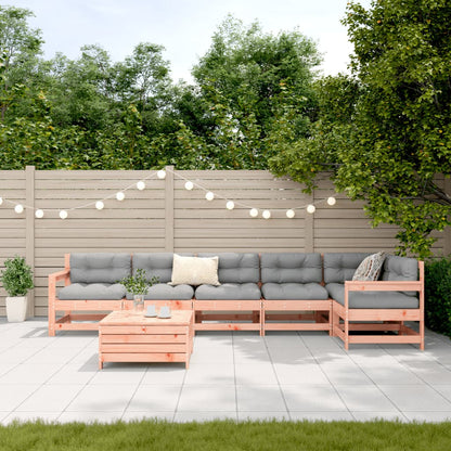 Set Divani da Giardino 7 pz in Legno Massello Abete Douglas