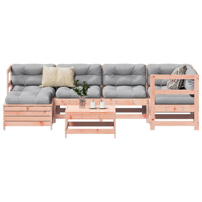 Set Divani da Giardino 7 pz in Legno Massello Abete Douglas