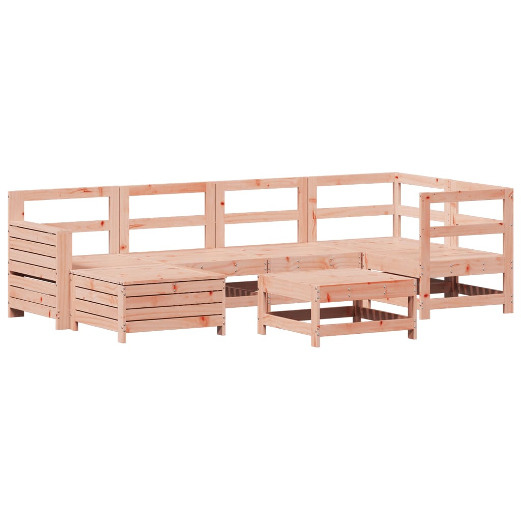 Set Divani da Giardino 7 pz in Legno Massello Abete Douglas