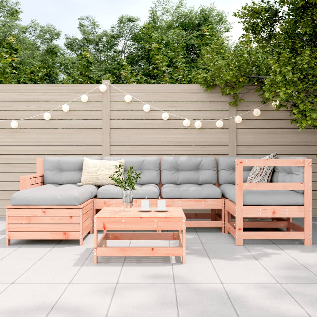 Set Divani da Giardino 7 pz in Legno Massello Abete Douglas