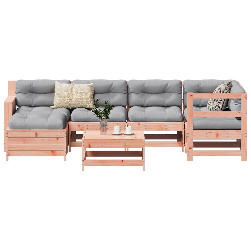 Set Divani da Giardino 7 pz in Legno Massello Abete Douglas