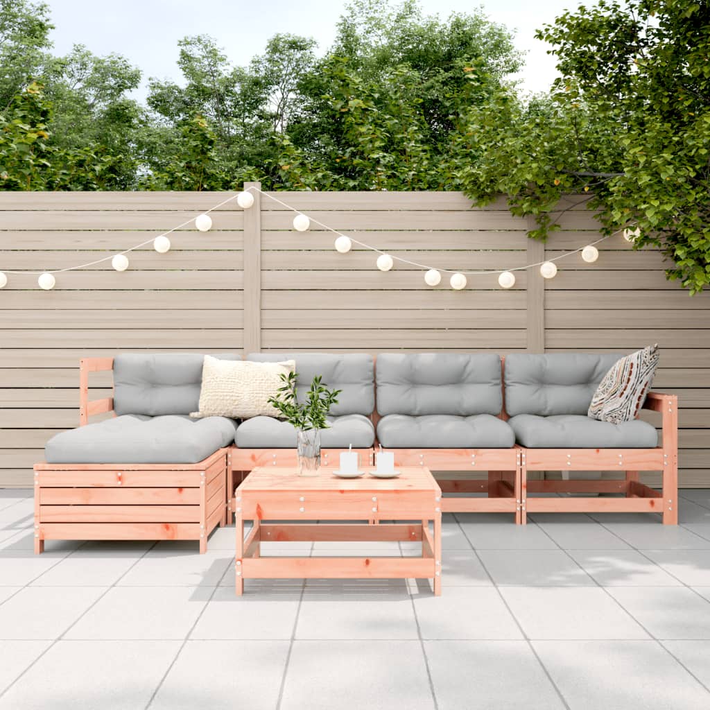 Set Divani da Giardino 6 pz in Legno Massello Abete Douglas