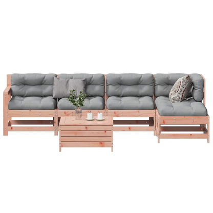 Set Divani Giardino 6 pz con Cuscini Legno Massello di Douglas