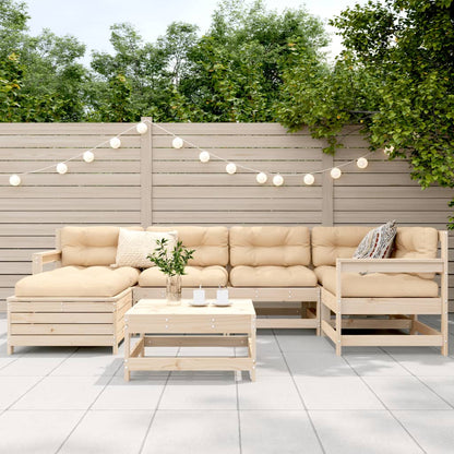 Set Divani da Giardino 7 pz in Legno Massello di Pino