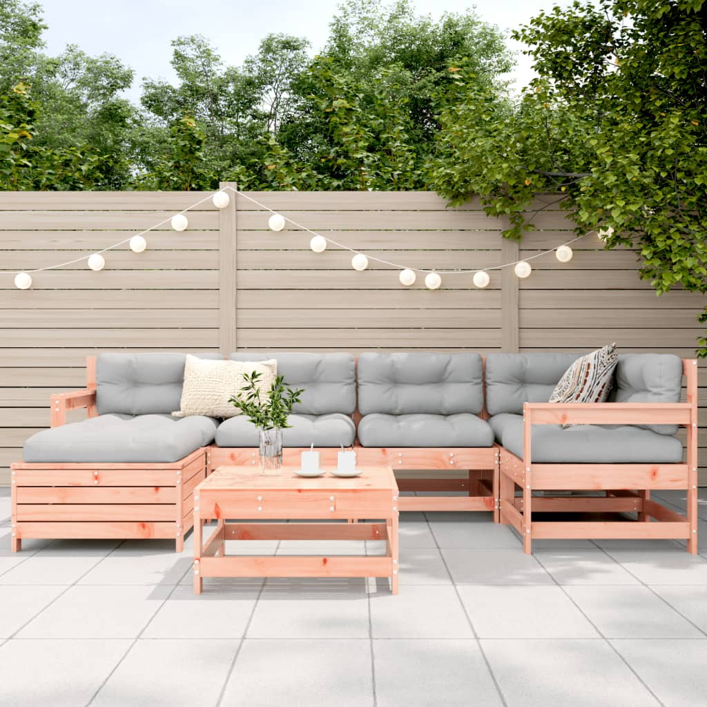 Set Divani da Giardino 7 pz in Legno Massello Abete Douglas
