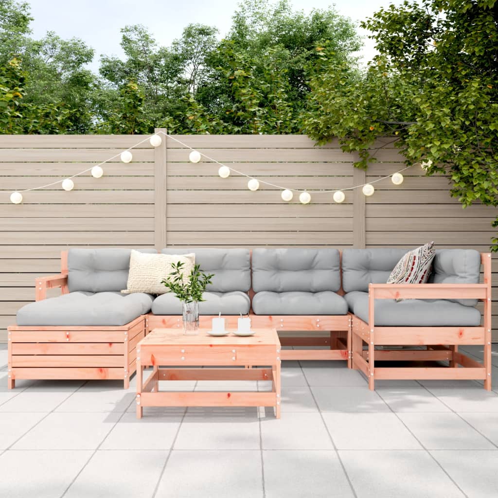 Set Divani da Giardino 7 pz in Legno Massello Abete Douglas