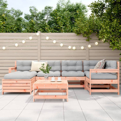 Set Divani da Giardino 7 pz in Legno Massello Abete Douglas