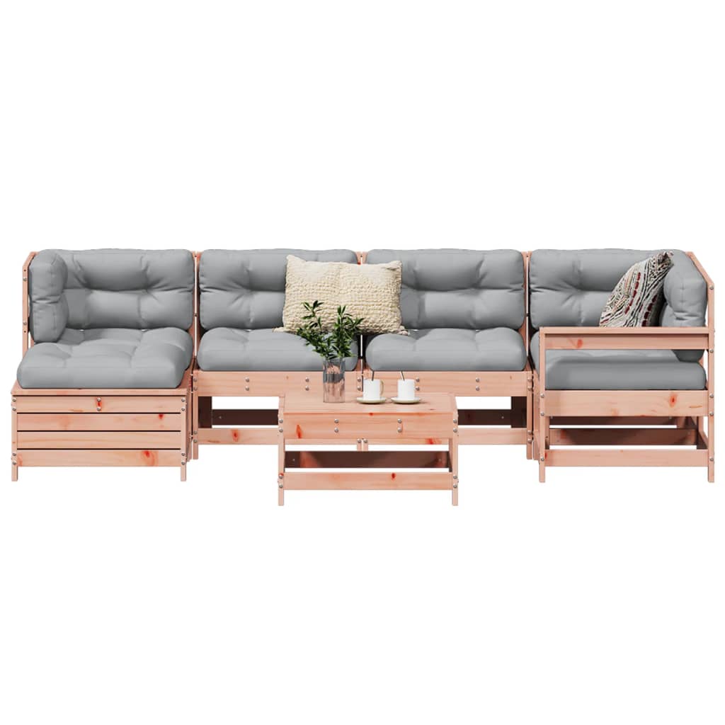 Set Divani da Giardino 7 pz in Legno Massello Abete Douglas