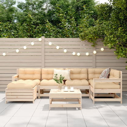 Set Divani da Giardino 7 pz in Legno Massello di Pino