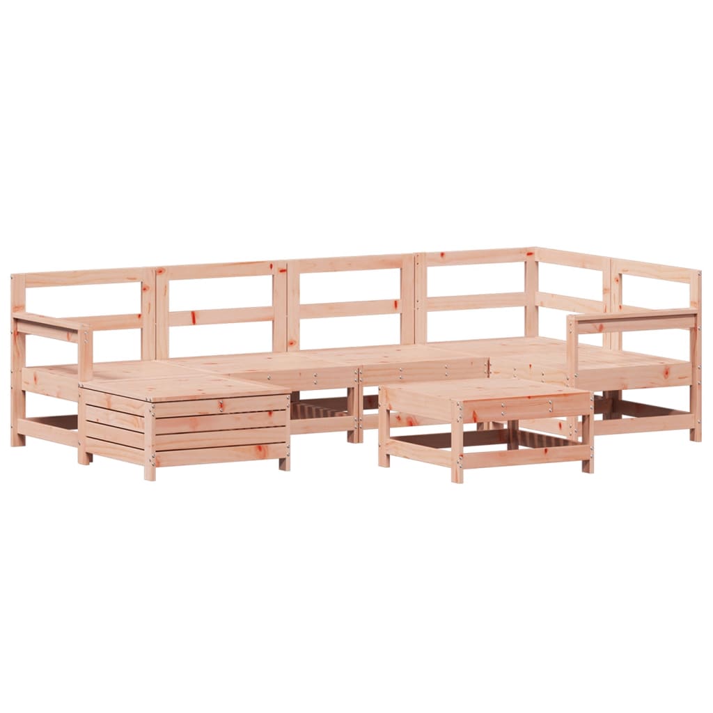 Set Divani da Giardino 7 pz in Legno Massello Abete Douglas
