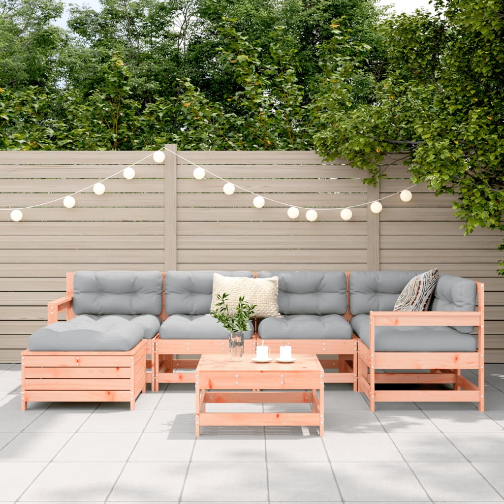 Set Divani da Giardino 7 pz in Legno Massello Abete Douglas