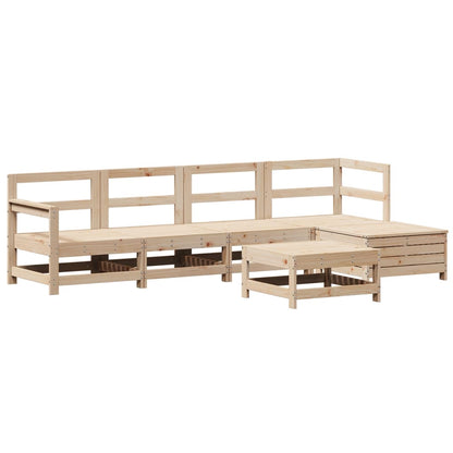 Set Divani da Giardino 6 pz in Legno Massello di Pino