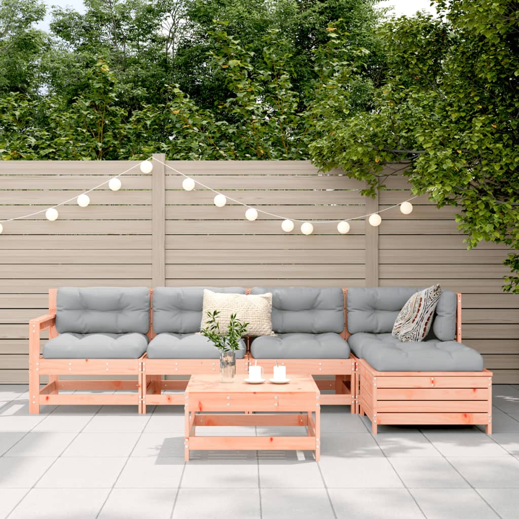 Set Divani da Giardino 6 pz in Legno Massello Abete Douglas