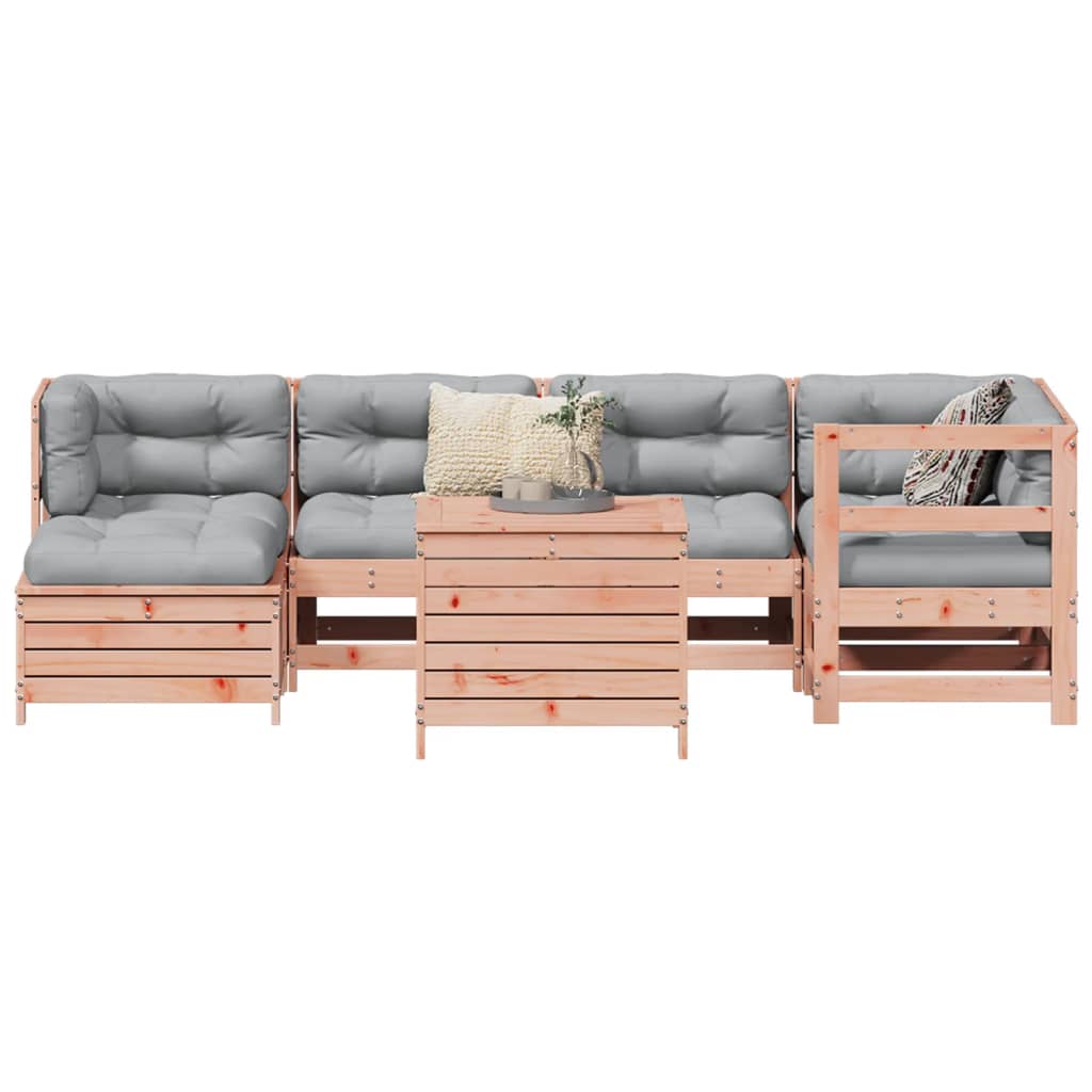 Set Divani da Giardino 7 pz in Legno Massello Abete Douglas