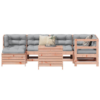 Set Divani da Giardino 7 pz in Legno Massello Abete Douglas