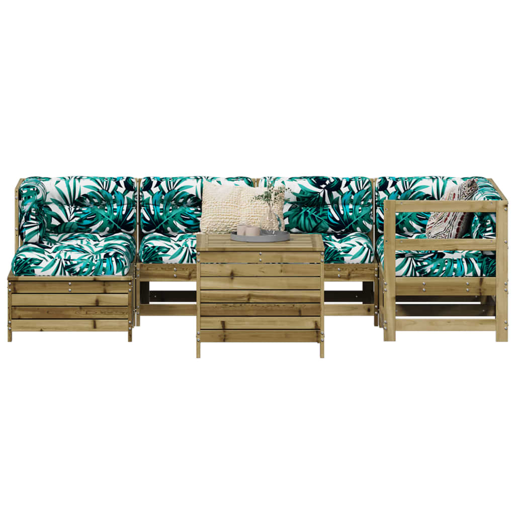 Set Divani da Giardino 7 pz in Legno Impregnato di Pino
