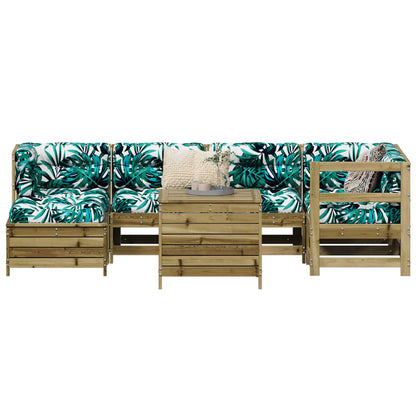 Set Divani da Giardino 7 pz in Legno Impregnato di Pino