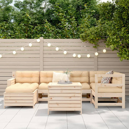 Set Divani da Giardino 7 pz in Legno Massello di Pino
