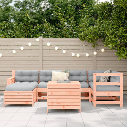 Set Divani da Giardino 7 pz in Legno Massello Abete Douglas