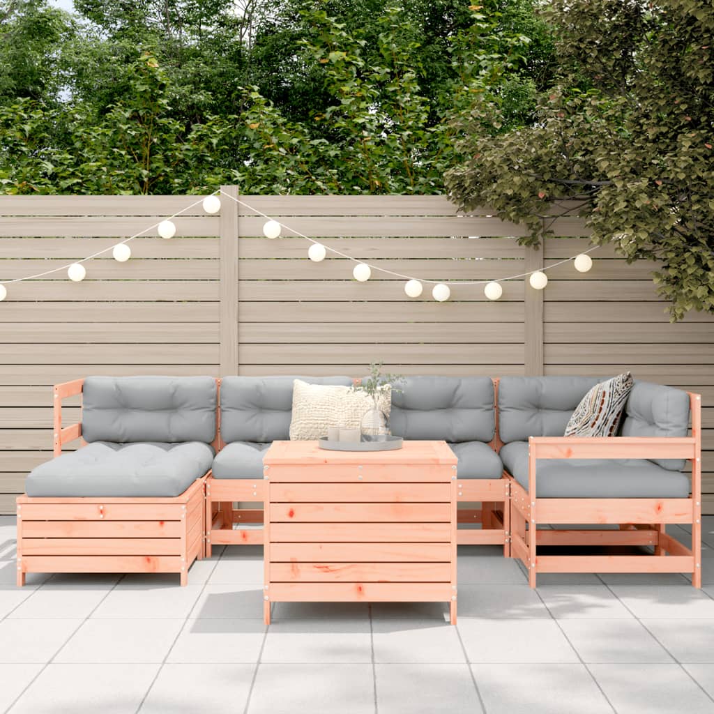 Set Divani da Giardino 7 pz in Legno Massello Abete Douglas