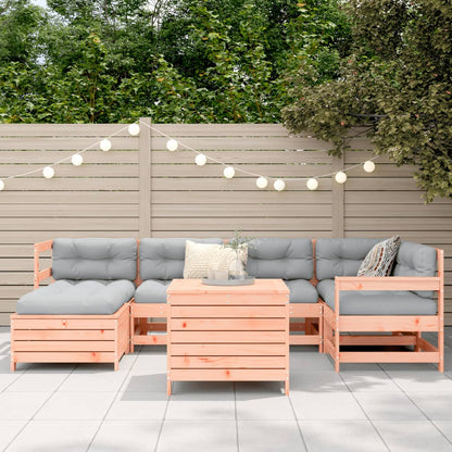 Set Divani da Giardino 7 pz in Legno Massello Abete Douglas
