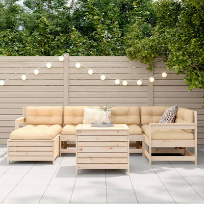 Set Divani da Giardino 7 pz in Legno Massello di Pino