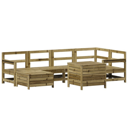 Set Divani da Giardino 7 pz in Legno Impregnato di Pino