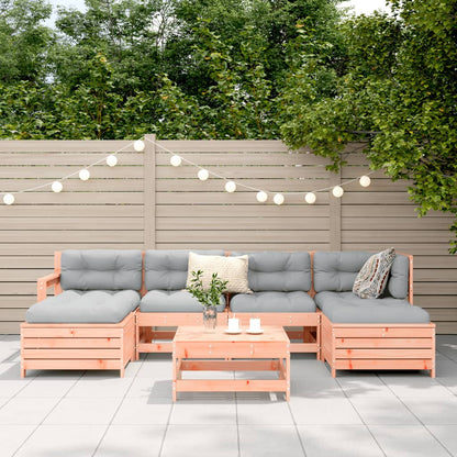 Set Divani da Giardino 7 pz in Legno Massello Abete Douglas