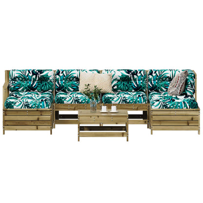 Set Divani da Giardino 7 pz in Legno Impregnato di Pino