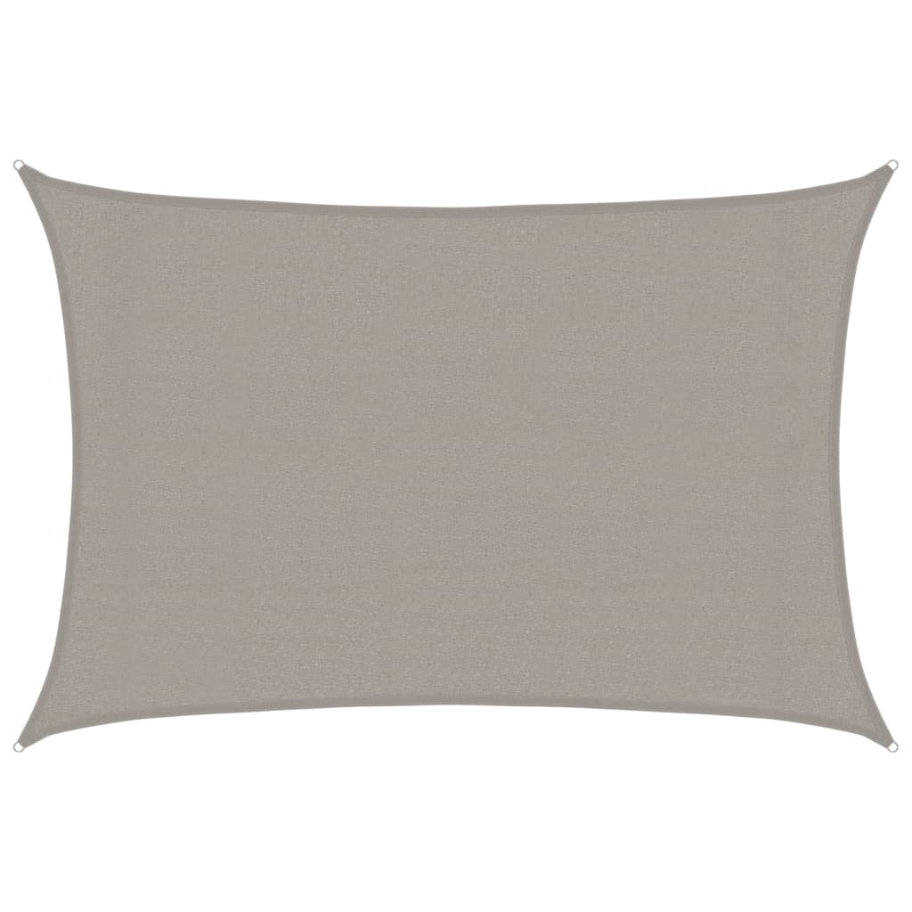 Vela Parasole 160 g/mÂ² Rettangolare Grigio Chiaro 3x5 m in HDPE