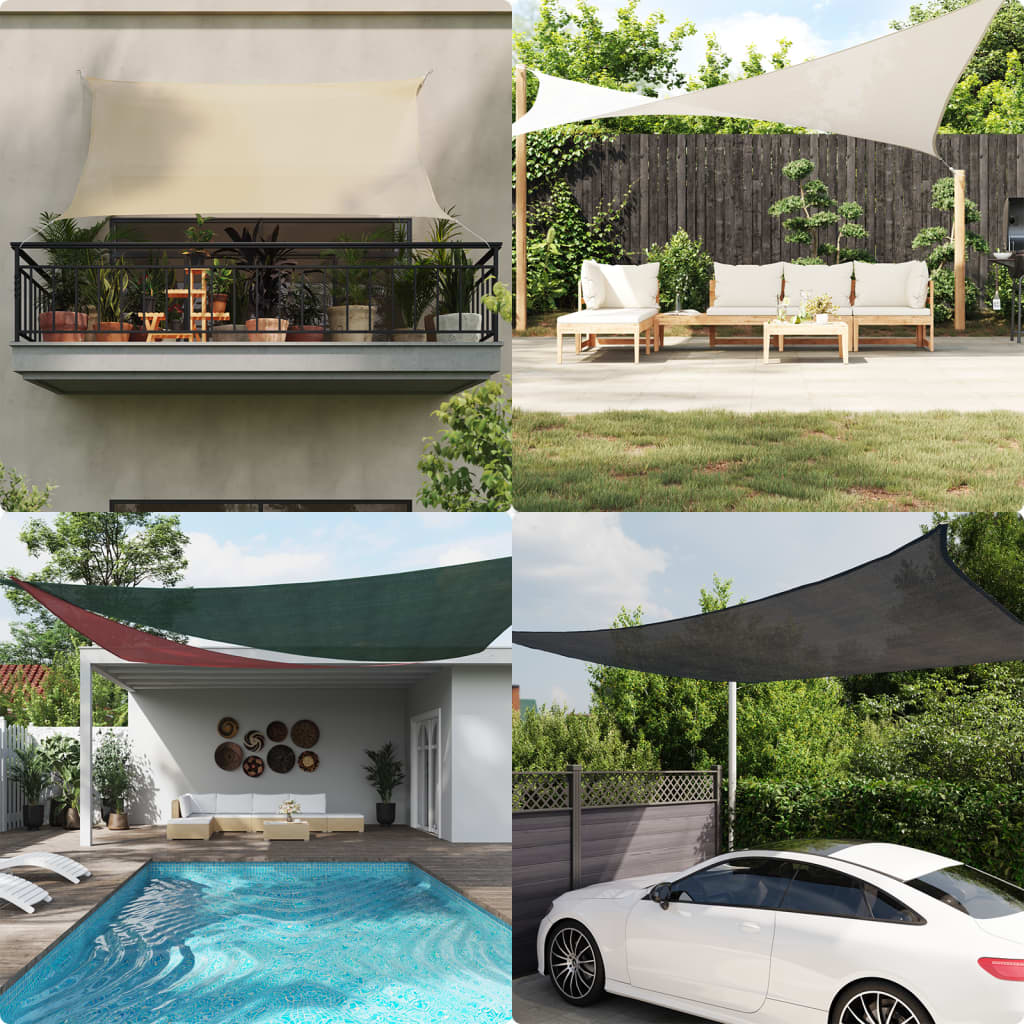 Vela Parasole 160 g/m² Trapezio Grigio Chiaro 4/5x4 m in HDPE