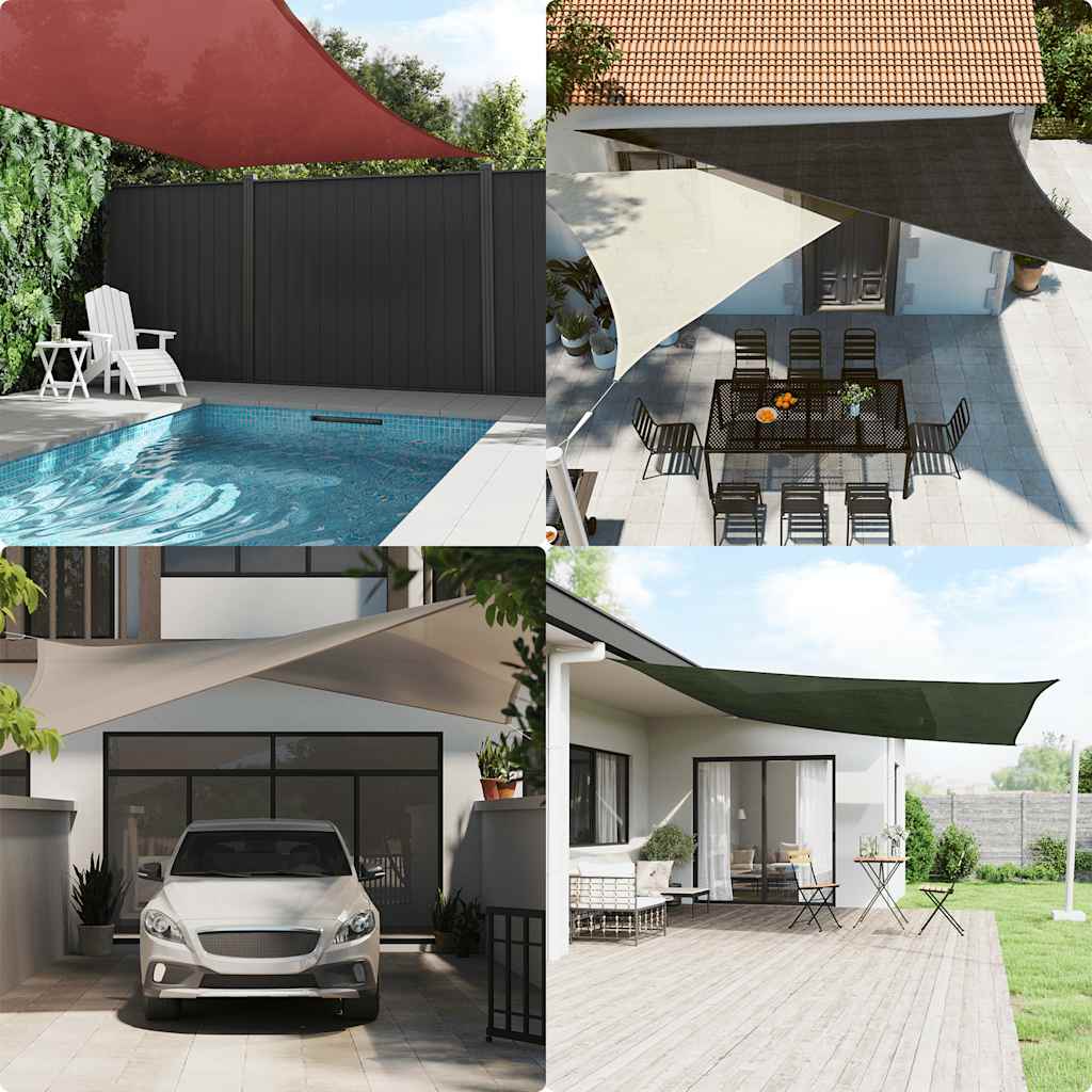 Vela Parasole 160 g/mÂ² Triangolare Sabbia 4x4x4 m in HDPE