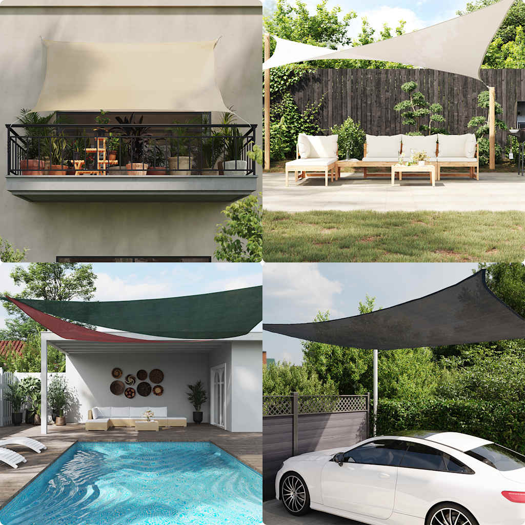 Vela Parasole 160 g/mÂ² Triangolare Sabbia 5x6x6 m in HDPE