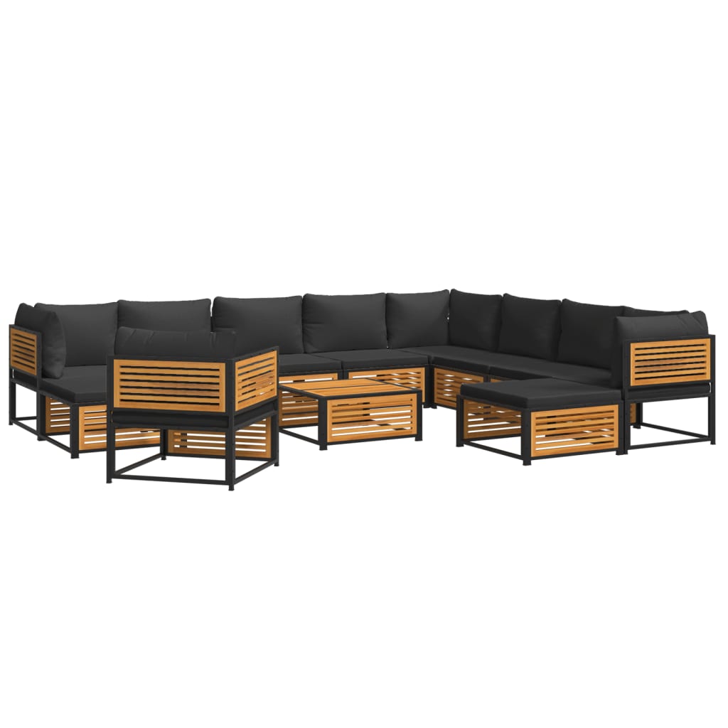 Set Divano da Giardino 12 pz con Cuscini Legno Massello Acacia