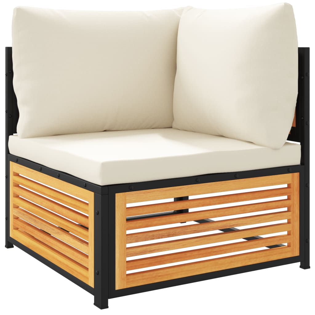 Set Divani da Giardino 2pz con Cuscini Legno Massello di Acacia