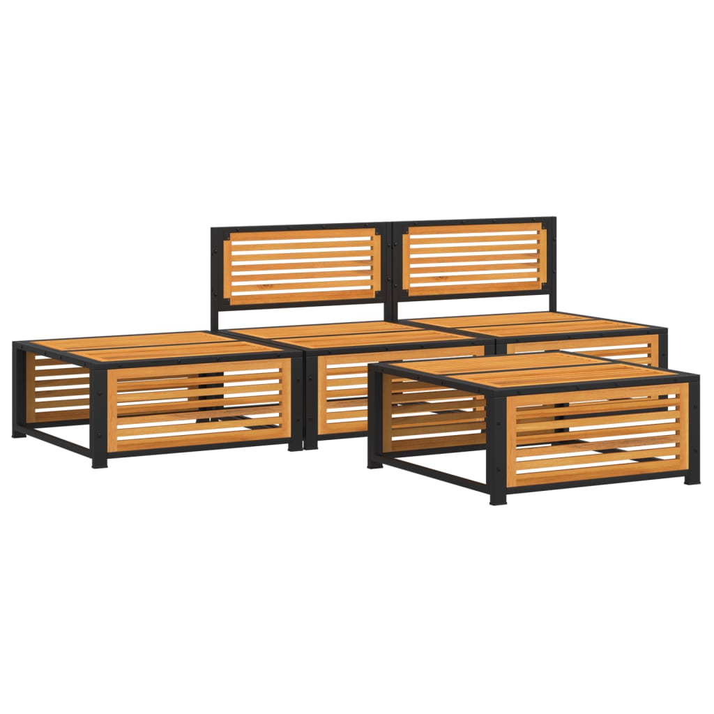 Set Divani da Giardino 4pz con Cuscini Legno Massello di Acacia