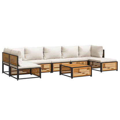 Set Divano da Giardino 8pz con Cuscini Legno Massello di Acacia