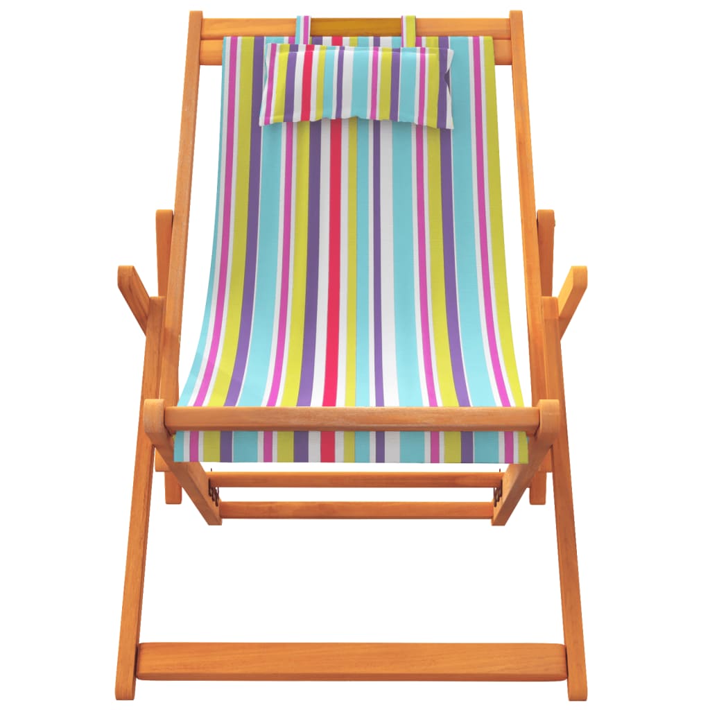Sedie da Spiaggia Pieghevoli 2 pz in Tessuto Multicolore